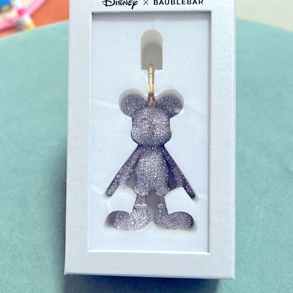 Baublebar Disney Mickey Mouse Bling PURPLE Crystal Bag Charm Key Chain F…